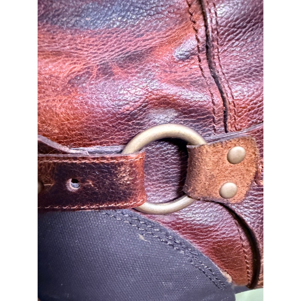 Merrell Oak Brown Leather Harness Mid Calf Boots Wmns 10.5 Brass boho bike - Picture 5 of 9